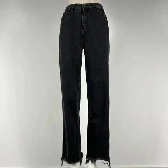 SHEIN Denim - Shein raw hemmed jeans straight leg women size M